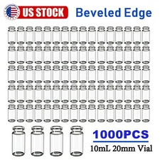 1000pcs 10ml Headspace Sample Vials 20mm Crimp Top Bevelled Edge Flat Bottom US