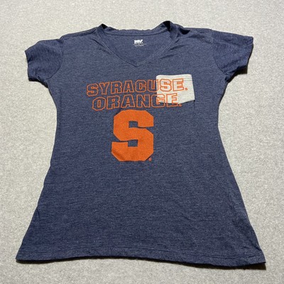 Syracuse Orange Blue T-Shirt Women's Medium Juniors NCAA V-Neck MV Sport Pocket