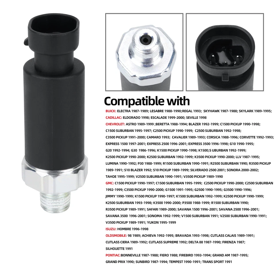 Sensor de presión de aceite del motor para camioneta GMC 1990-1997 K1500 4,3 L 5,0 L 5,7 L Foto 2 de 4