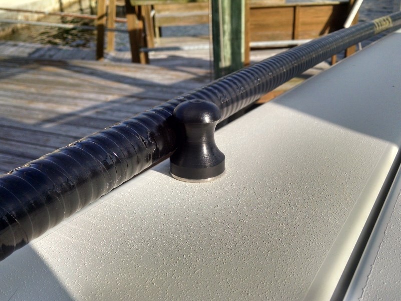 Snagless Push Pole Holder Set 1.5" Black Thru Mount eBay