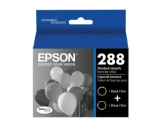 Epson 288 2pk Combo Ink Cartridge - Black (Choose Expiration Date) NEW SEALED !!