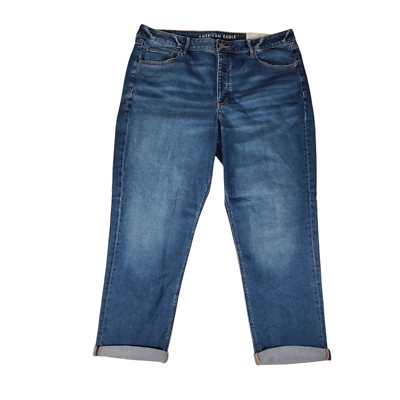 American Eagle Tomgirl Jeans Womens 18 40x27  Medium Wash Stretch Cuffed NWT