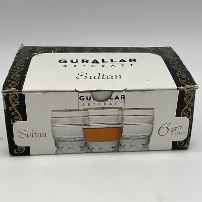 Gurallar Artcraft Sultan Shot glasses set of 6 NIB