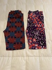 Women  s One Size Lularoe Leggings Lot Of 2 Multi Color NWOT