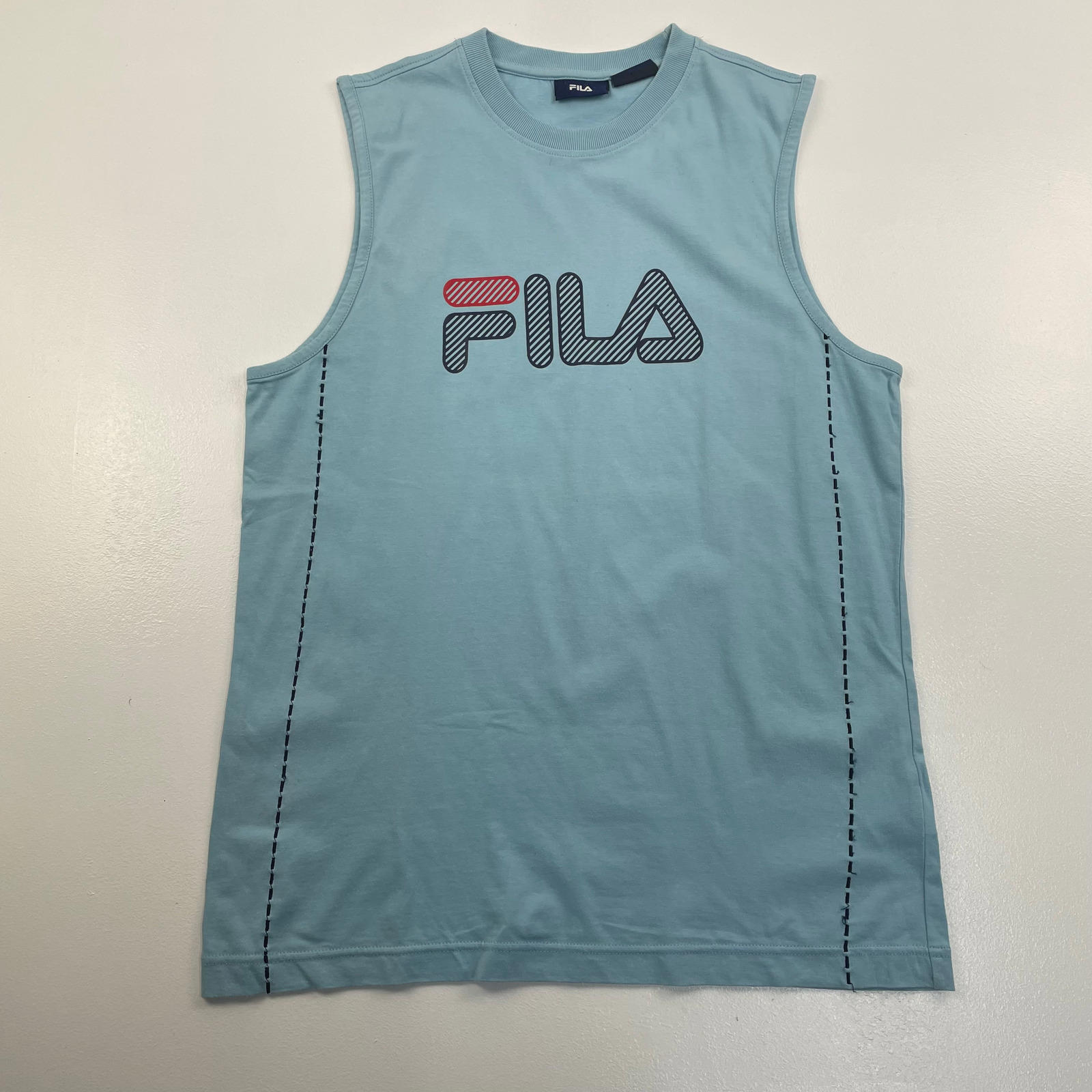 T shirt gilet uomo FILA blu Spellout taglia M