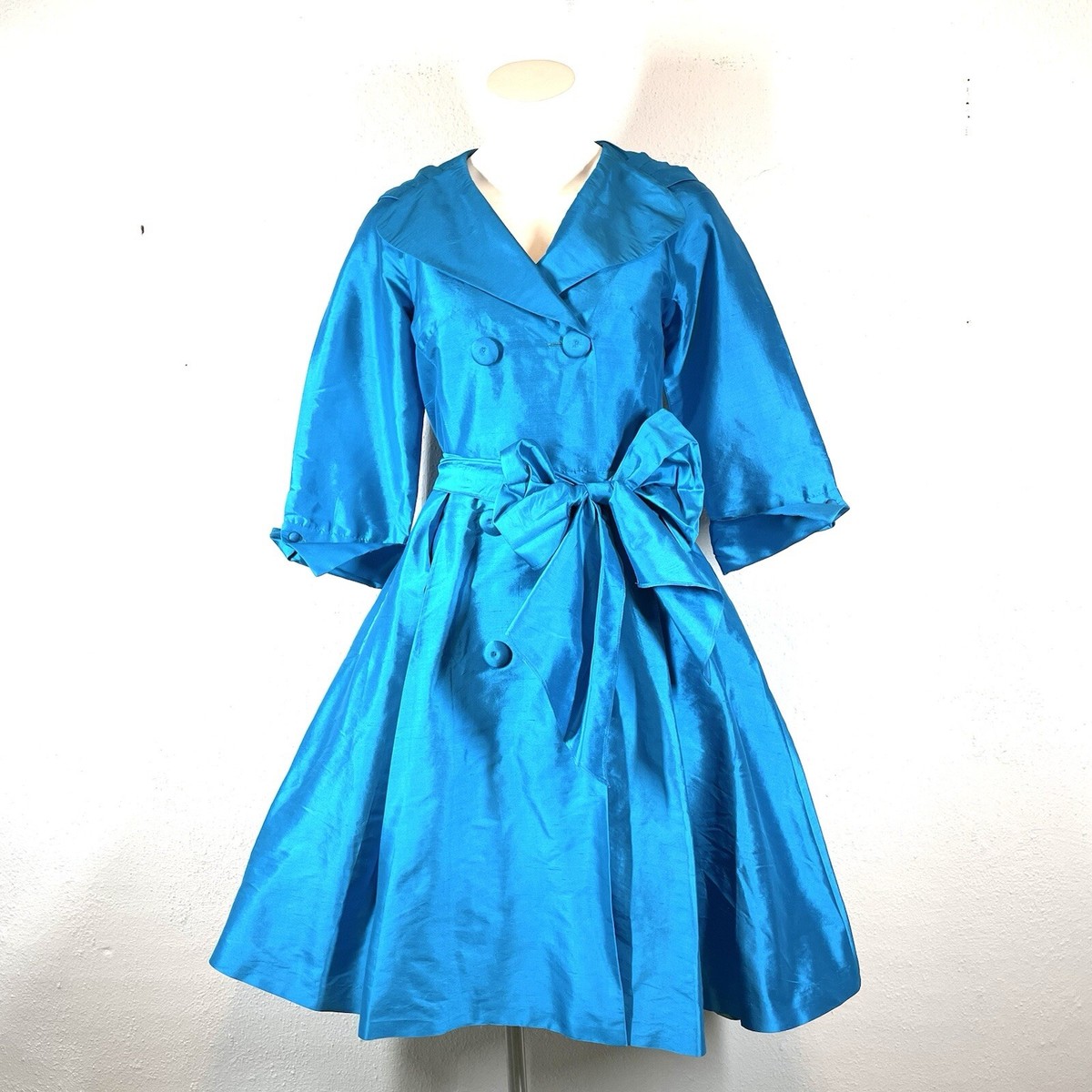 blue short silk dress Abigail Gathered Dress in Light Blue – Pixelated Boutique main image 1