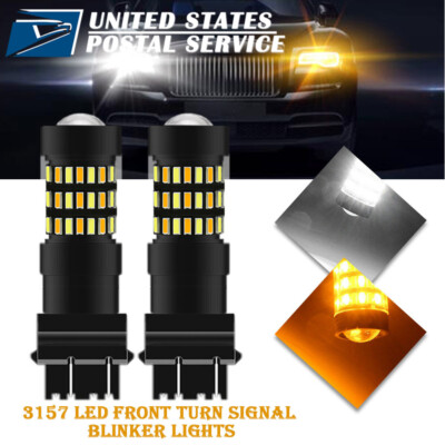 Switchback 3157 LED Turn Signal Light Bulbs for GMC Sierra 01 02-2013 Dual Color