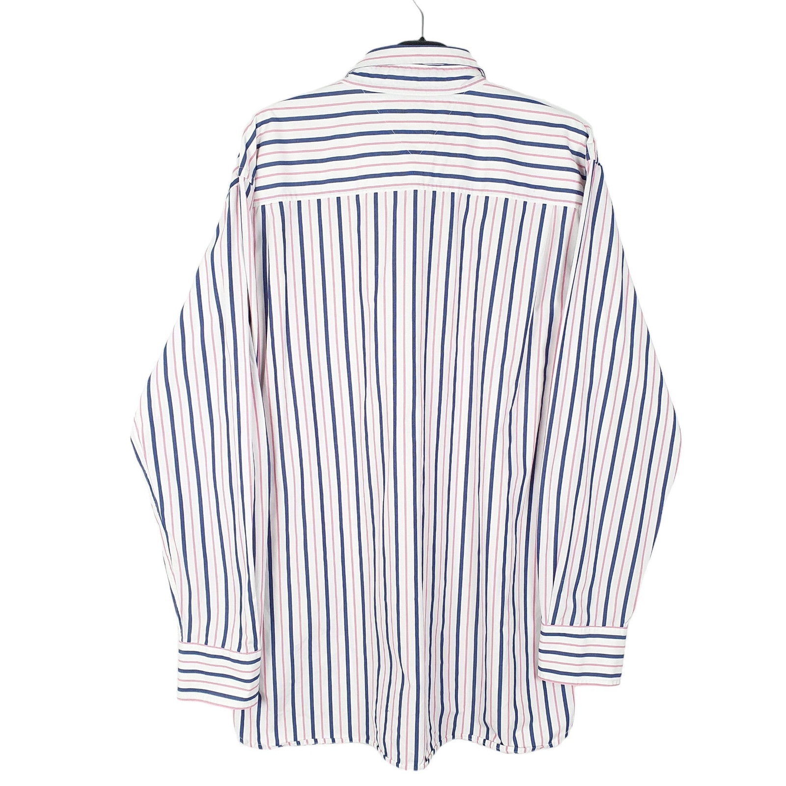 TOMMY HILFIGER White Striped Shirt Custom Fit Long Sleeve Casual Cotton Mens XL image 3
