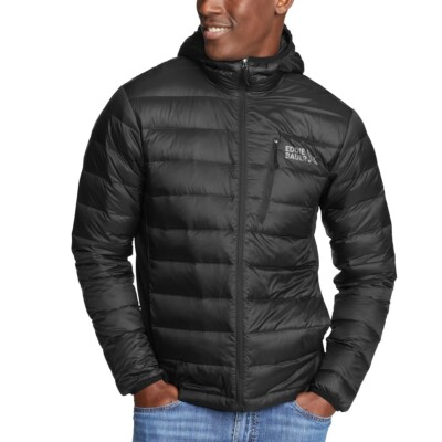NWT Eddie Bauer Men's Lightweight 550 Down Puffer Jacket Black M