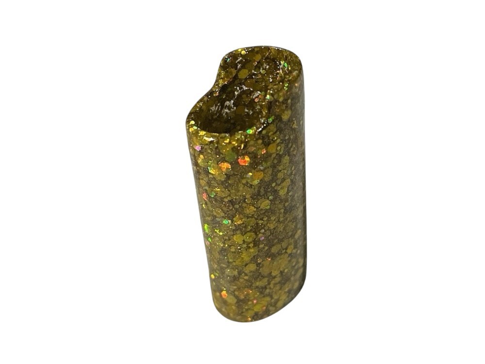 Gold Glitter Shell Lighter Case Cover Holder Fits Bic Lighters
