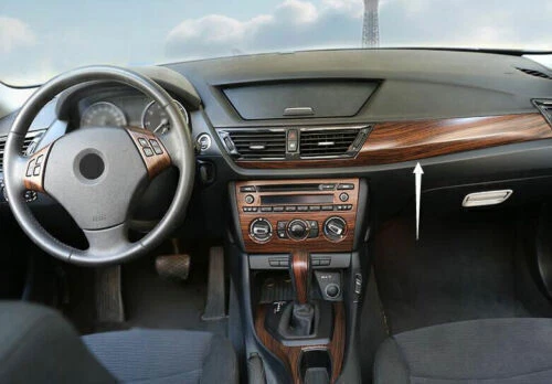 Para BMW X1 E84 2010-2015 Madera de pino Grano Consola Central Salpicadero Panel Borde Foto 4 de 4