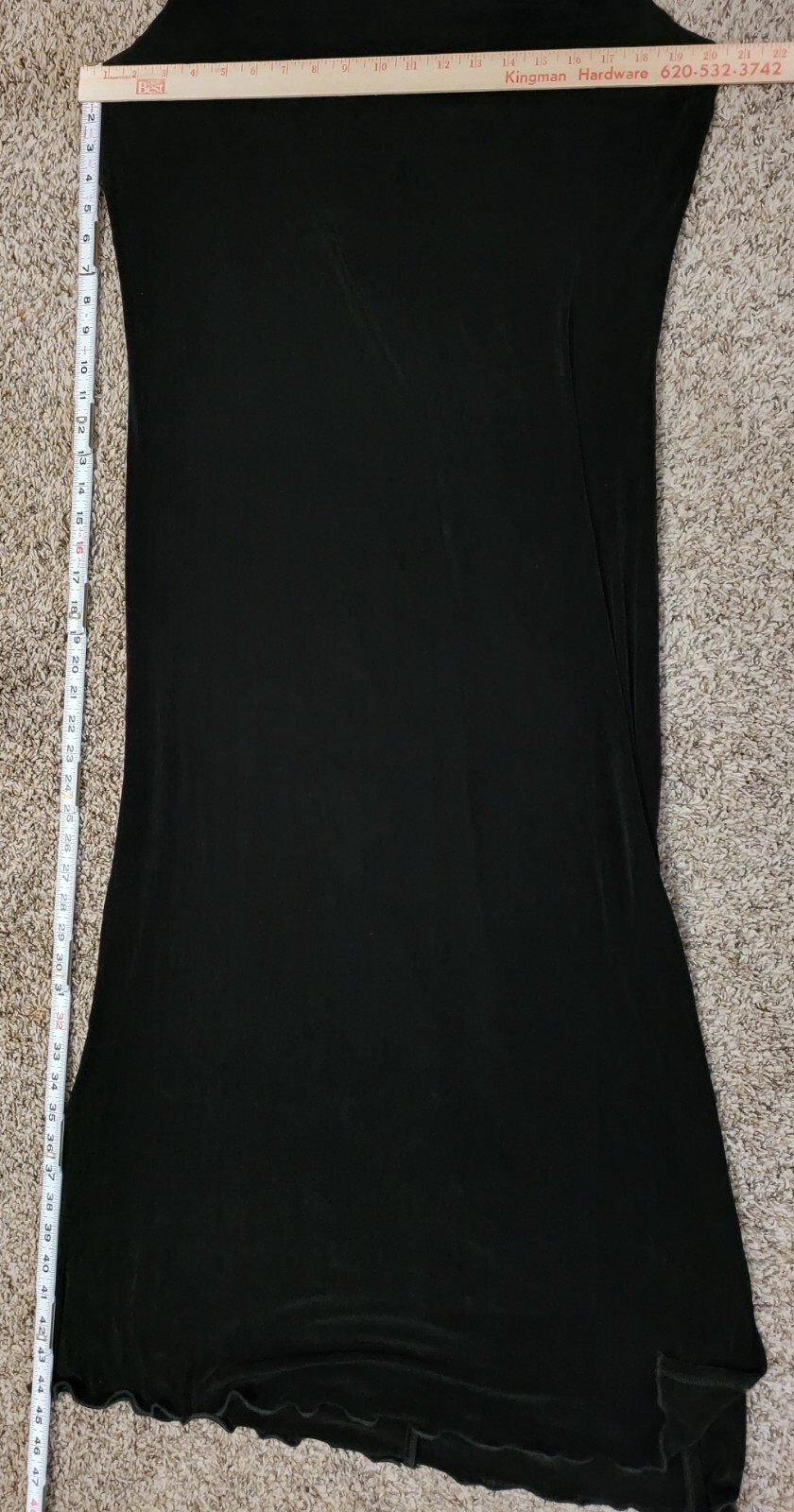 Vintage R&M RICHARDS Long Black Dress size 16 Made In USA 49994 Side