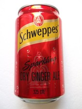 SCHWEPPES DRY GINGER ALE from THAILAND 2010 empty can 325ml top opened