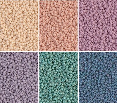 6 Colors Miyuki Round Seed Beads Size 11/0 Matte Fancy Frosted 11-CMD4