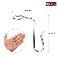 30 Pcs Clothes Hanger Connector Hooks, Metal Hanger Extender Hooks Silver