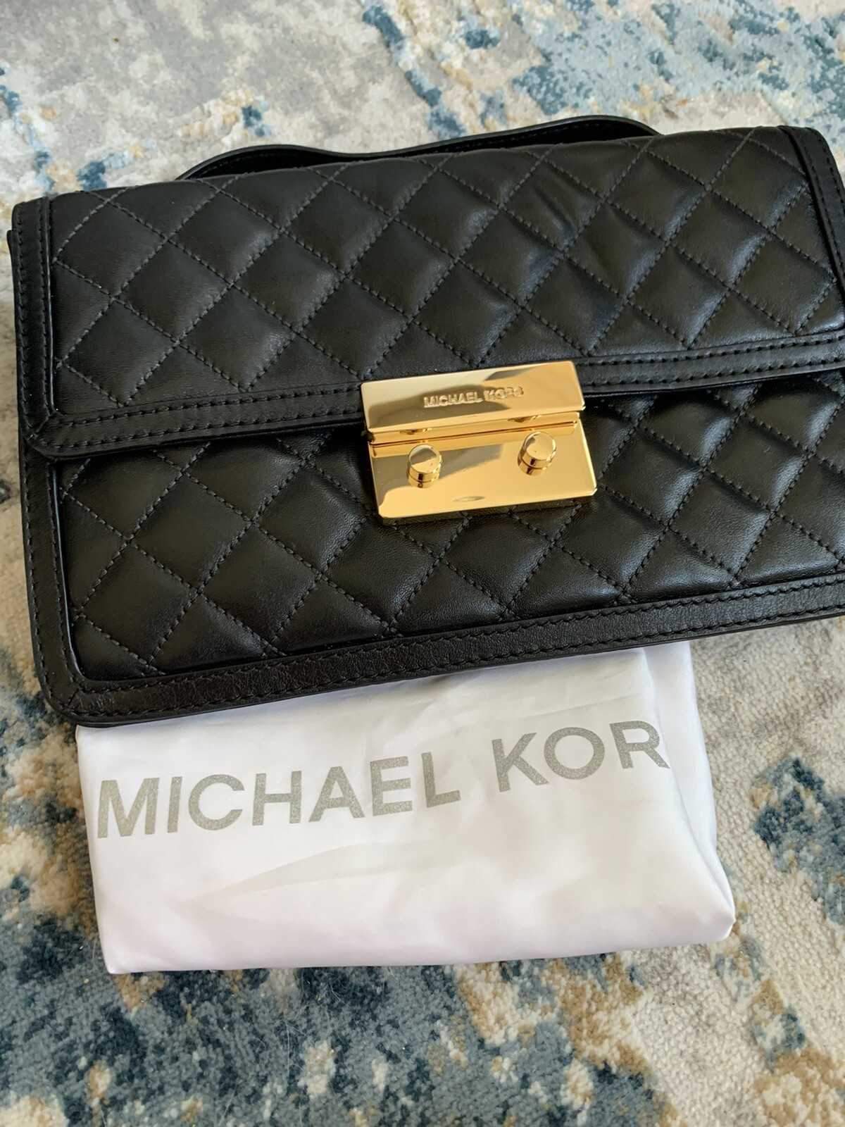 NWT Michael Kors Quilted Leather Sloan Large Messenger Crossbody Bag ~black thumbnail 9