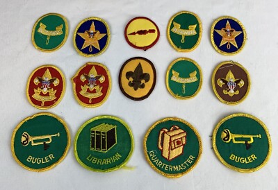 14 Different Vintage Mid to Late 1970's Boy Scout BSA Rank Patches