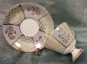 Vintage Bone China Tea Cup & Saucer Lusterware - Unmarked