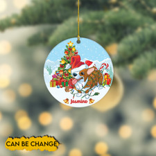 Corgi Dog Christmas Ornament, Corgi Dog Xmas Ornament, Corgi Dog Merry Christmas