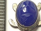Vtg WRE Sterling Blue Scarab Turtle Pendant Jelly Belly Shell WE Richards — photo 7