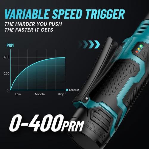 Cordless 3/8" Ratchet Wrench Electric 40-66Ft-lbs Brushless Motor 200RPM 2Batter - Bild 12 von 24