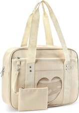 STEAMEDBUN Kawaii Ita Bag Japanese School Cute Tote Large Beige