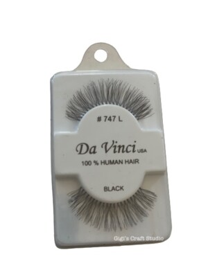 Da Vinci EYELASH Pair False Lashes BLACK 100% Human Hair #747 L NEW item!