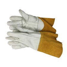 AA Grade MIG Welding Gloves Cow Grain Palm Back Straight Thumb 4" Split Cuff