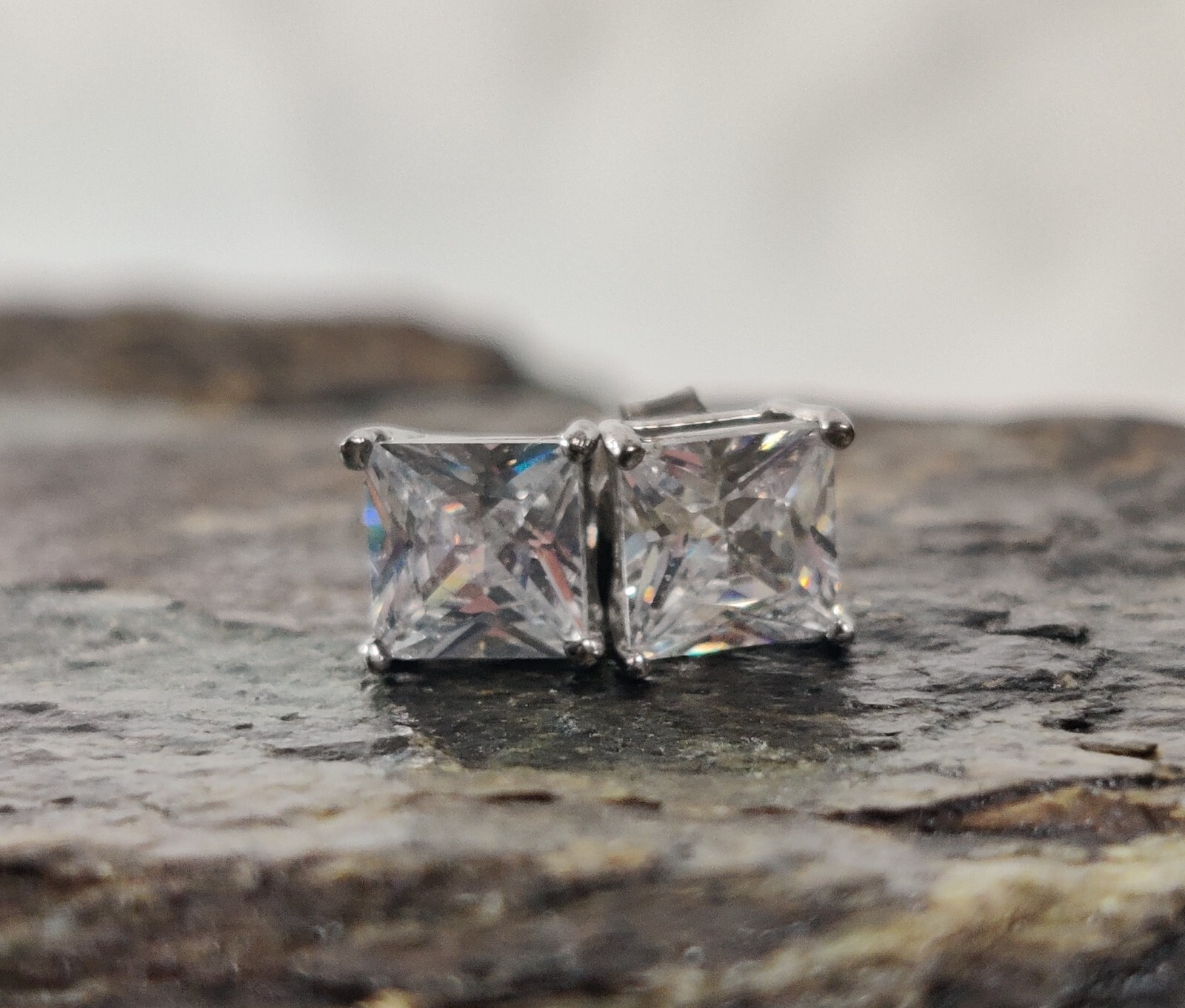 IBB Tiny Square Stud Post Earrings 925 Sterling S… - image 1