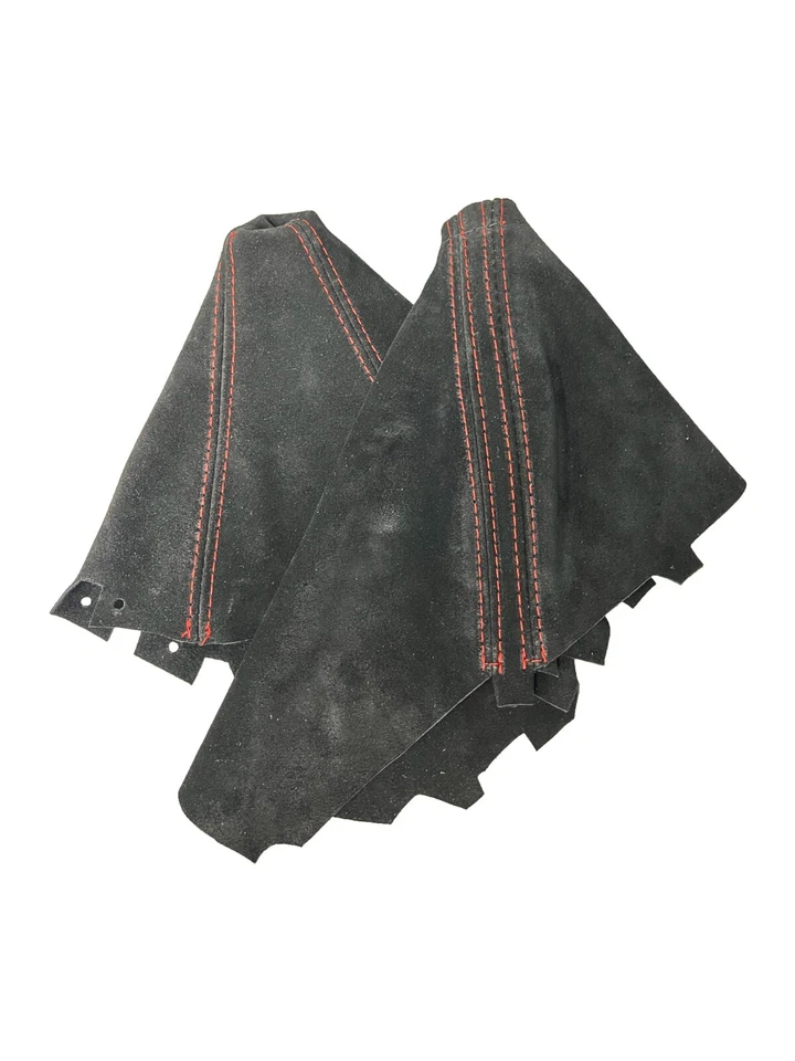Red Stitch Uni Suede Shift & Handbrake Boot Cover For Subaru Impreza 2008-2016 - Image 4 of 4
