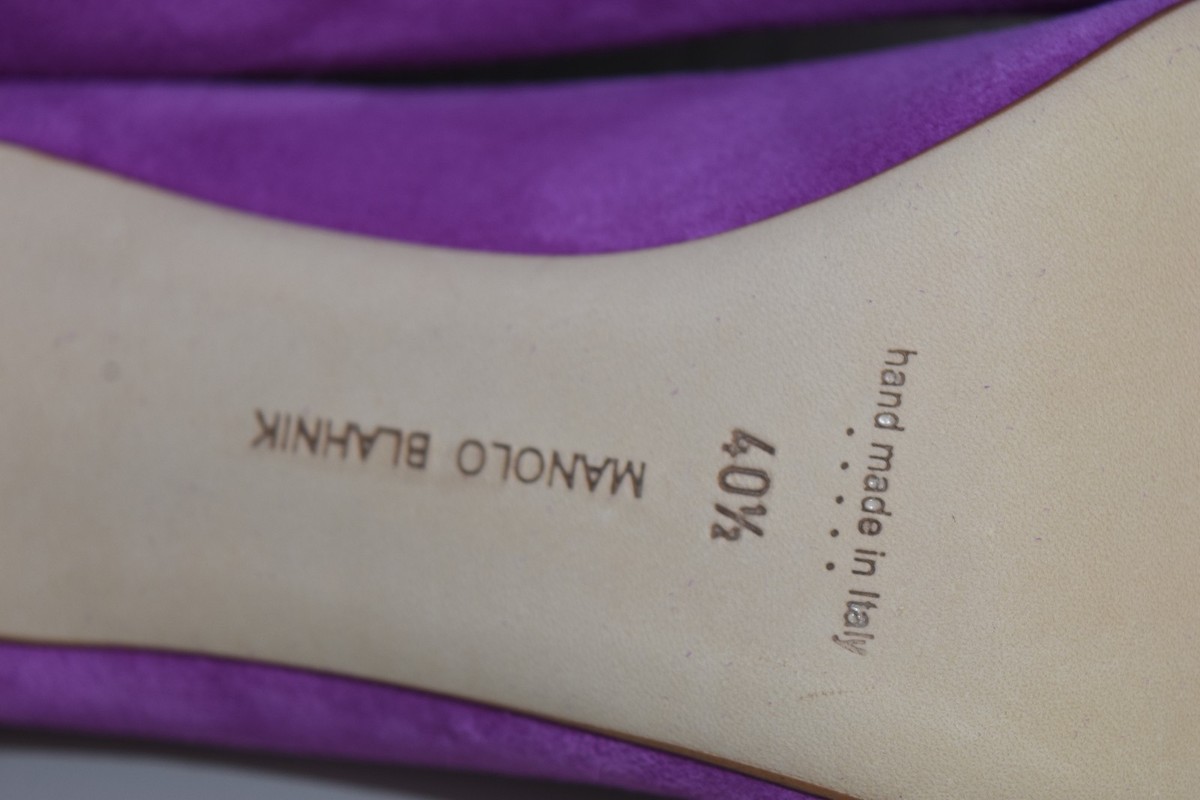 Escarpins Manolo Blahnik BB 115 - Talons Hauts En Daim Violet Aubergine - Taille 41.5 - Neuf En Boîte
