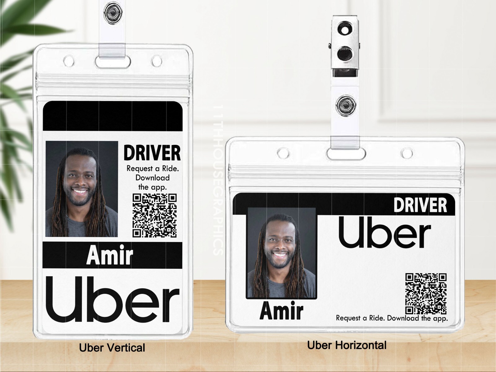 Gig Worker Custom ID Card Badges Doordash Grubhub Postmates Uber Amazon