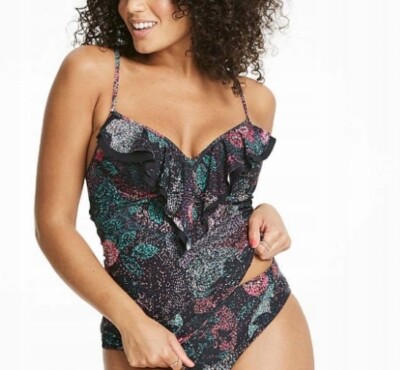 Simply Yours Halter Tankini Moulded Underwired - Floral Print UK 34E