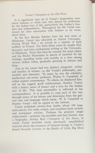 Stanley Vestal : Champion of the Old West by Ray Tassin (1973 Hardcover) - Picture 13 of 16