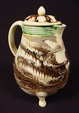 EXTREMELY RARE 1775 MOCHA WARE MARBLED  COMBED POT CREAMWARE MOCHAWARE MINT