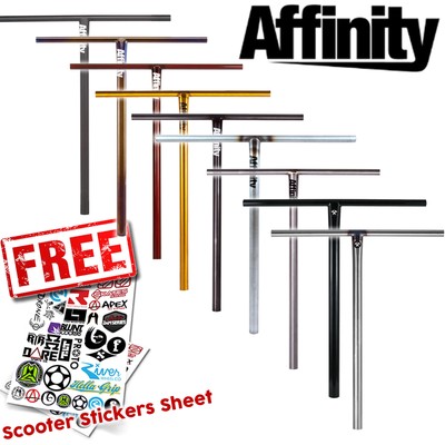 Affinity Stunt Scooter Handlebars - Classics Basic T Bars Titanium Raw