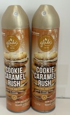 2 Glade Spray COOKIE CARAMEL RUSH Vanilla Cookie Caramel 8 oz Limited Edition