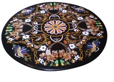 42 " Rund Marmor Center Sofa Table Top Pietra Dura Arbeit Inlay Möbel Dekor