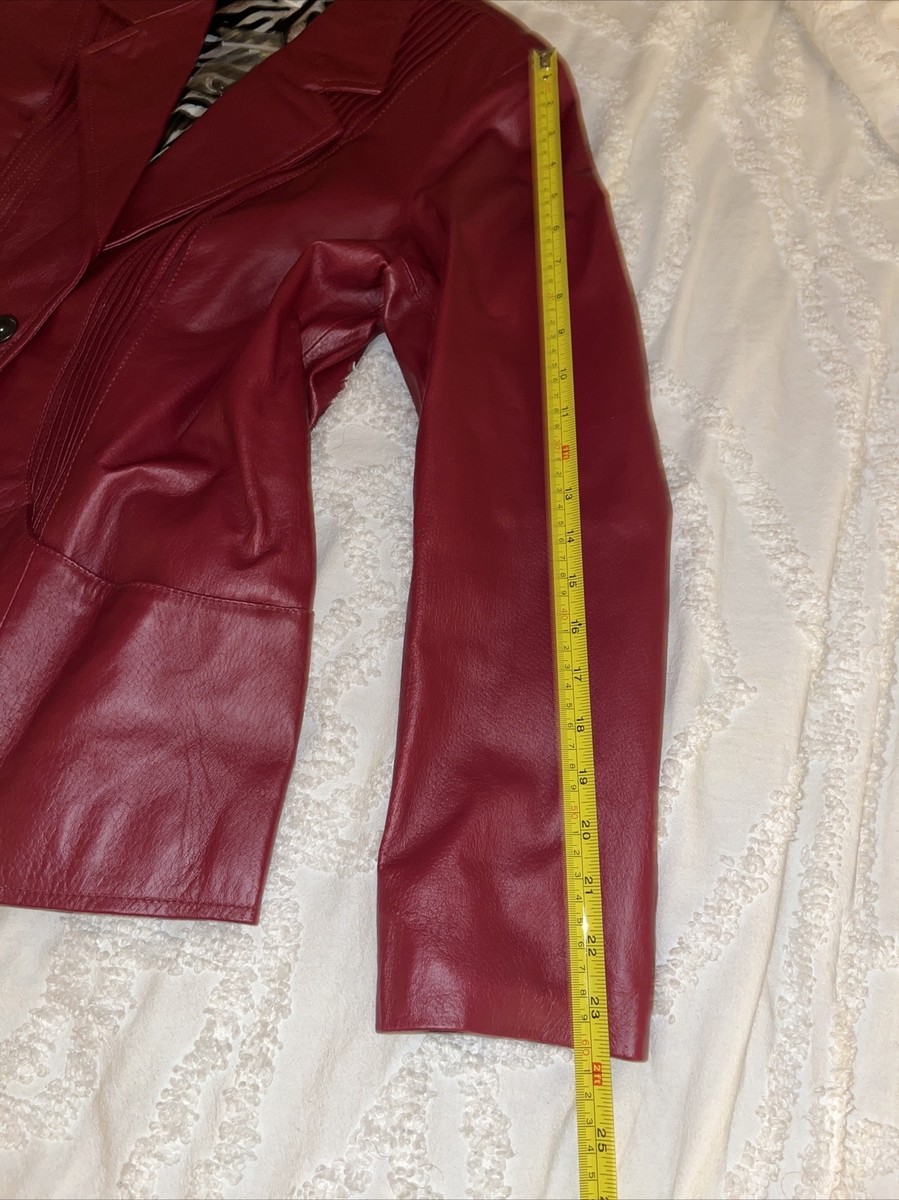 FINLANDS PAPER サイン入り D&Co. Denim And Company QVC Red Leather Jacket Women's Size