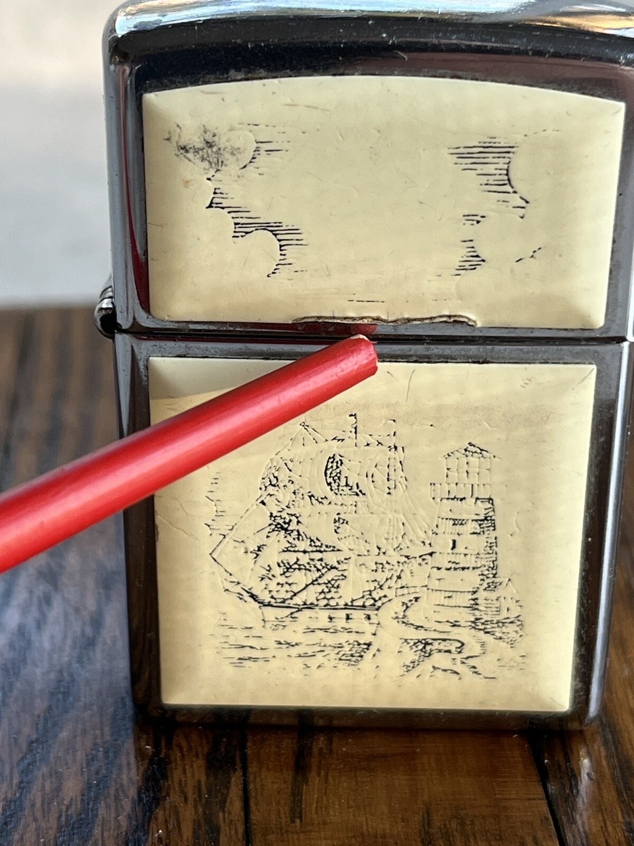 Zippo SCRIMSHAW SHIP ヴィンテージ 新品未使用未開封品 Vintage 1997 Zippo Lighter Nautical Scrimshaw Ship
