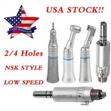 NSK STYLE Dental LOW SPEED Contra Angle Straight Air Motor Handpiece 2/4HOLE ns