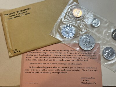 1960 US Mint Proof Set - 90% SILVER Coins with Original Government ...