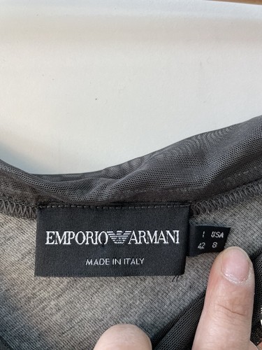 Emporio Armani Women's Black Sequence Design Shift Dress Size USA 8 / Italy 42 - Picture 6 of 13