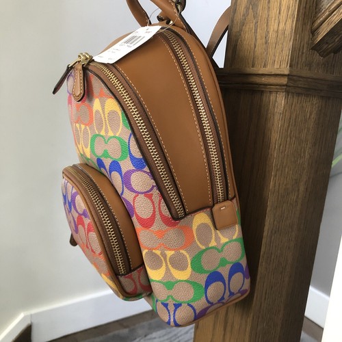 Coach Carrie Rucksack 23 in Rainbow Signature Canvas 93841 Brandneu Hellbraun Penny - Bild 4 von 18