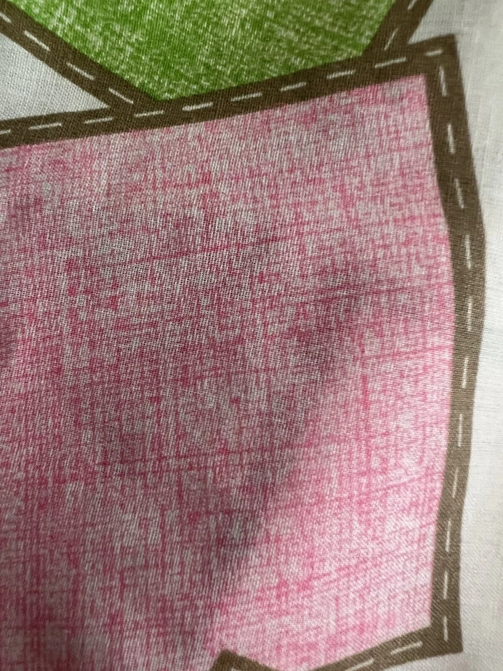 Tela floral vintage M Lowenstein & Sons 3+ yardas, verde, rosa y marrón Foto 3 de 4