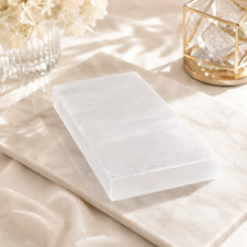 Selenite Charging Plate Crystal Cleansing Board 20x10cm Healing Energy UK