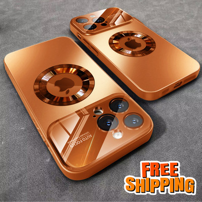 MagSafe Magnet Glas Case für iPhone 11 12 13 14 15 16 Pro Max Hülle