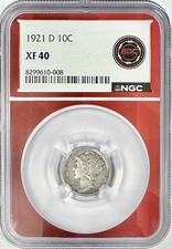 1921 D MERCURY DIME NGC XF40