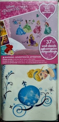 Disney Prinzessin Wandtattoo Peel and Stick 37 Aufkleber in der Packung Nagelneu 