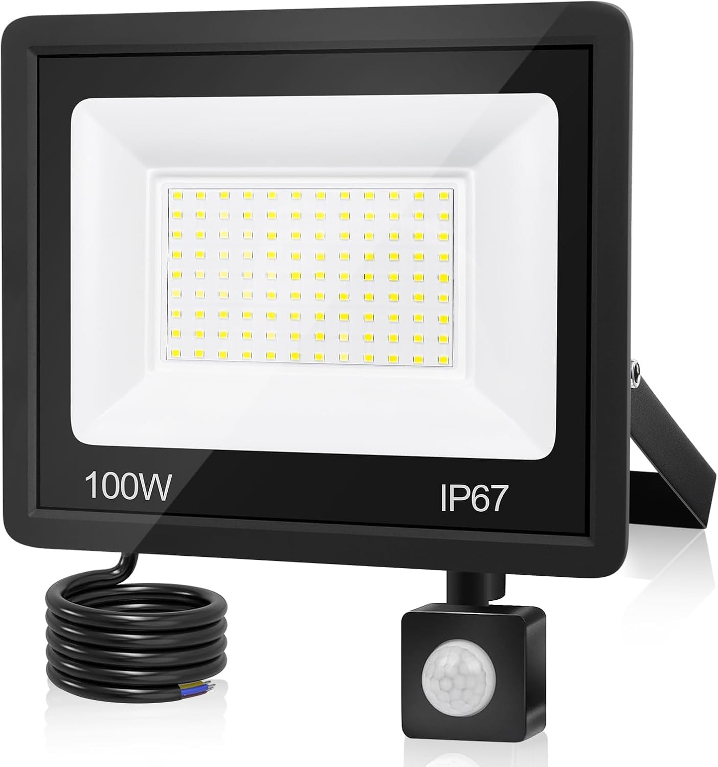 Proiettore LED 100W Esterno IP67 10000 Lumen con Sensore PIR 7000K